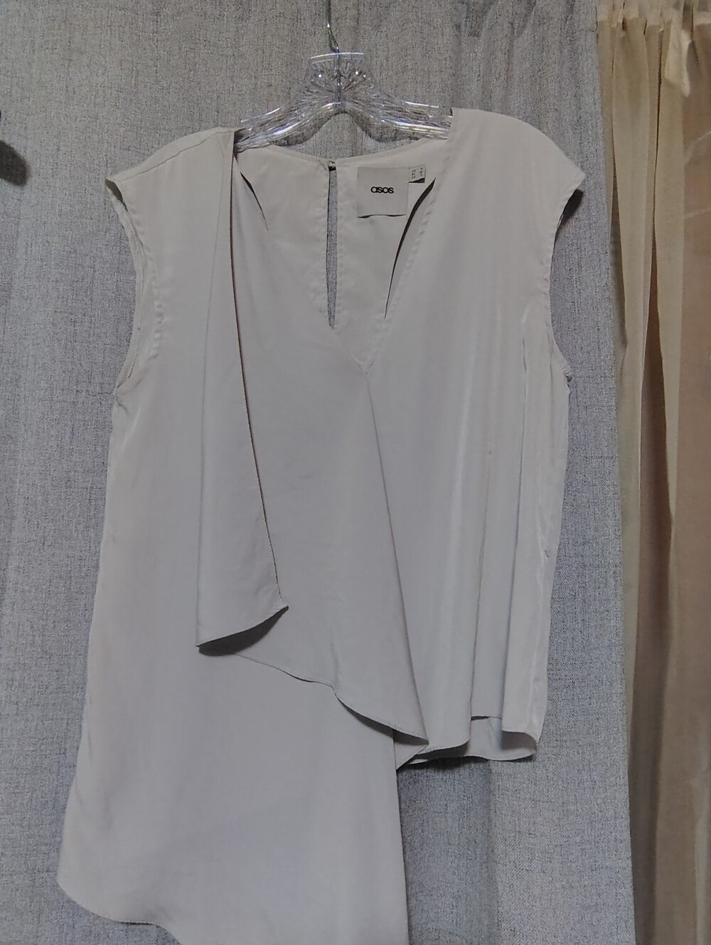 ASOS Pale Gray Draped Sleeveless Top